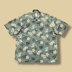 Vintage Hawaiian Shirt Burma Bibas Cotton Lawn Button Up Aloha Print y2k XL